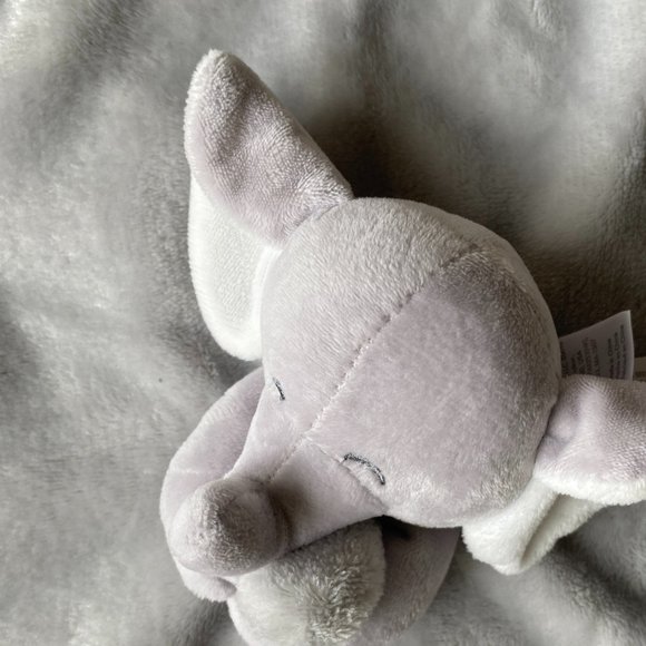 Carter's  Elephant Lovey Security Blanket Grey Gray Satin Edging Backside 14x14 - Picture 3 of 8